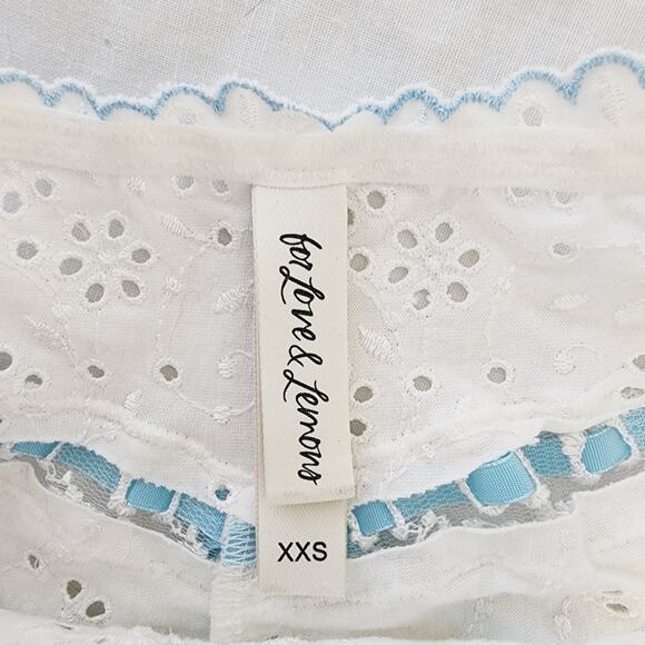 For Love and Lemons White Swirl Eyelet Thong High Waist Panty XXS NWT Lingerie - Picture 6 of 10